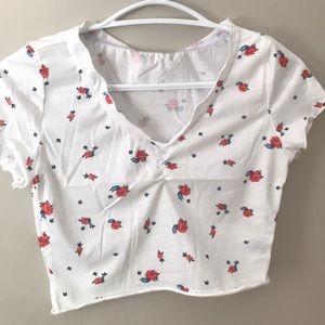 rose v-neck top